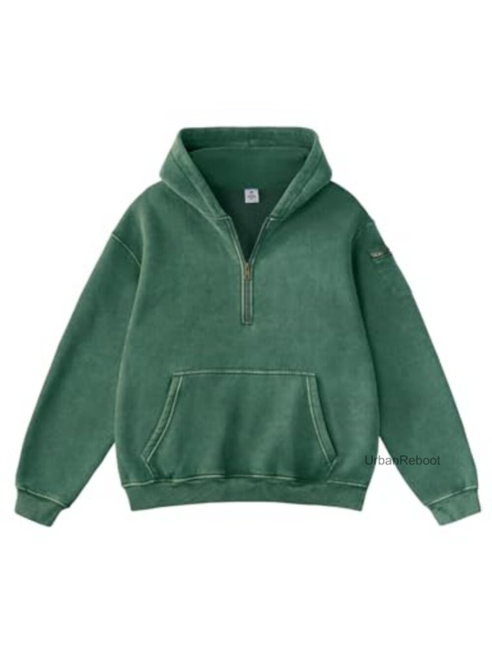 Oversized Washed Quarter Zip Hoodie Loose Fit Pullover Sweatshirt with Pockets